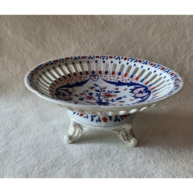 French Imari-Style Reticulated Porcelain Chestnut Basket, Mid-19th Century For Sale - Image 15 of 15