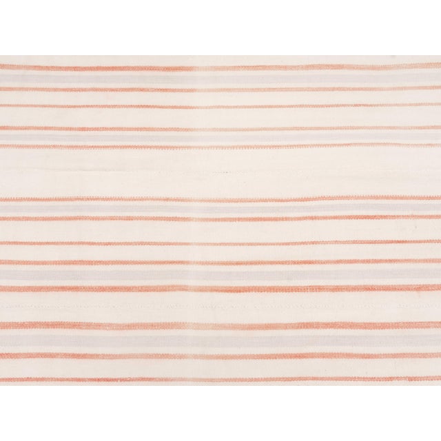 1970s Vintage Handmade Wool Cotton White Runner Rug For Sale - Image 10 of 11