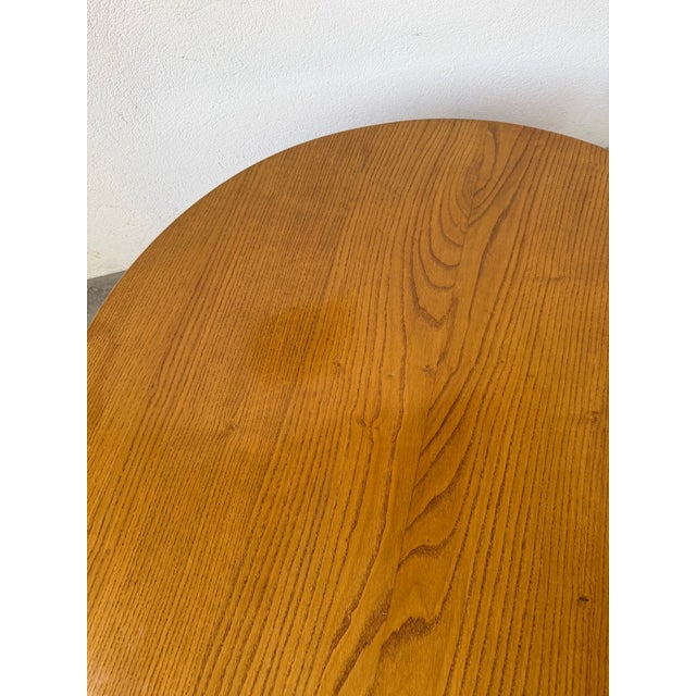Vintage Round Tripod Coffee Table in Oak, 1950 For Sale - Image 16 of 18