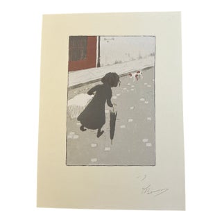 Late 18th Century Pierre Bonnard La Petite Blanchisseuse Hand Signed For Sale