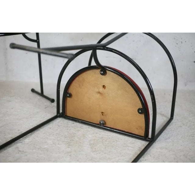 French Steel and Leather Armchairs, 1980s, Set of 3 For Sale - Image 9 of 18