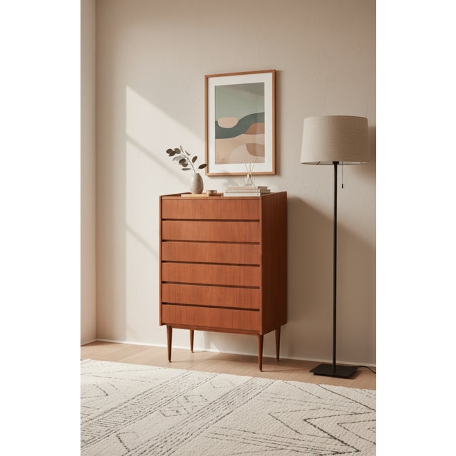 Danish Teak Chest of 6 Drawers, 1960s For Sale - Image 10 of 11