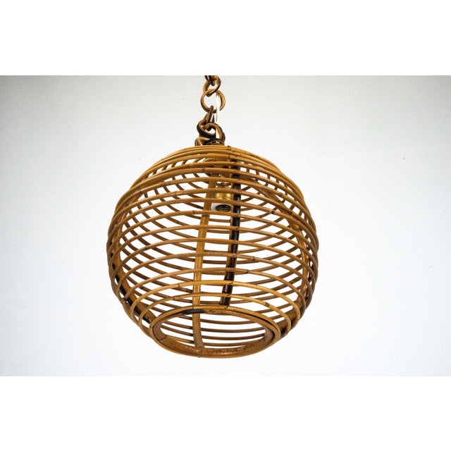 Vintage Italian Bamboo Sphere Chandelier, 1950s For Sale - Image 13 of 13