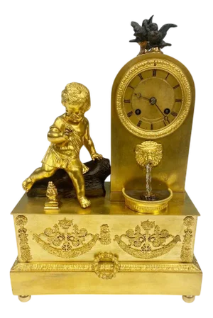 French Gilt Waterfall Clock from Henry Dasson, 1843
