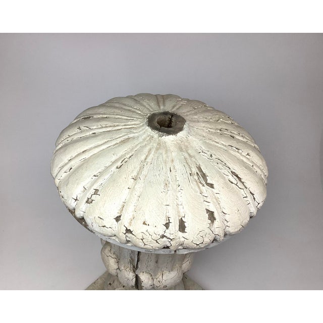 Paint Antique Large Carved & Painted Wooden Urn Finial Architectural Garden Element For Sale - Image 7 of 7
