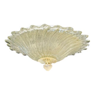 Murano Gold Ruffle Flush Mount For Sale