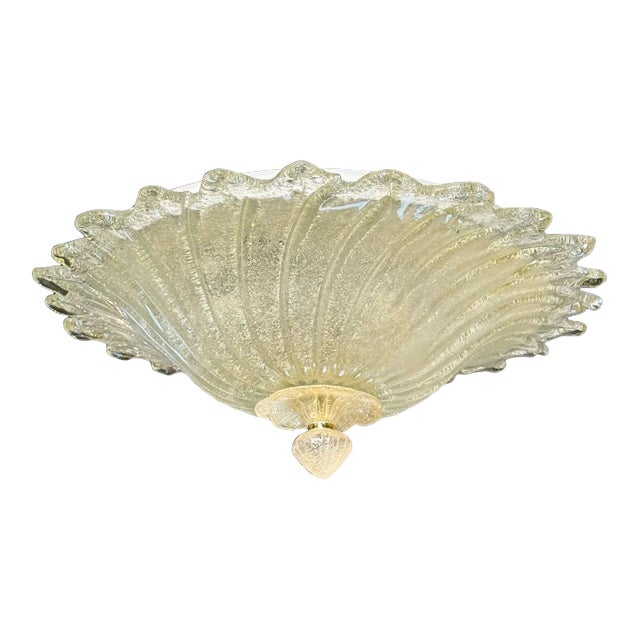 Murano Gold Ruffle Flush Mount For Sale