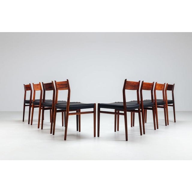 Model 418 Dining Chairs in Rosewood by Arne Vodder for Sibast Mobler, Denmark, 1960, Set of 8 For Sale - Image 9 of 17