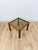 Wood Vintage MCM Scandinavian Design Side Table Smoky Glass Top Dark Wood Accent For Sale - Image 7 of 9