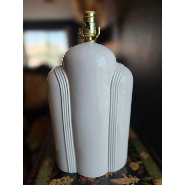 Art Deco Cream Table Lamps - A Pair For Sale - Image 17 of 18