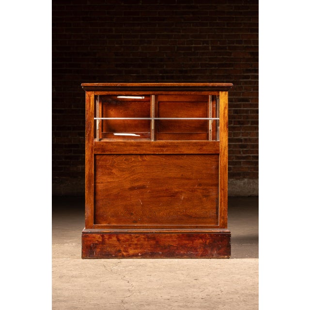 Early 20th Century Antique Oak Barber Shop Display Cabinet For Sale - Image 5 of 13