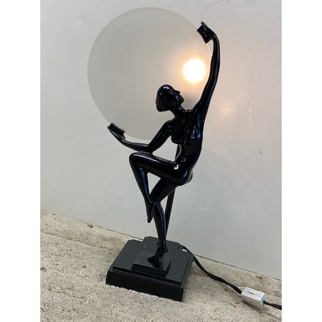 Art Deco Vintage Art Deco Moon Lady Lamp For Sale - Image 3 of 11
