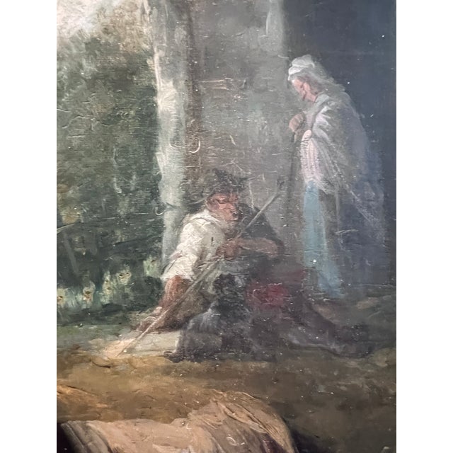 Antique 19 Century Pastoral Genre Original Oil Canvas Painting European School For Sale In Jacksonville, FL - Image 6 of 12