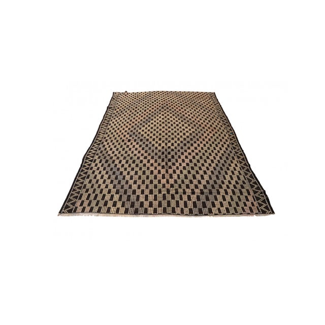 Mid-Century Modern Unique Embroidered Vintage Kilim Rug - 5`9″ X 8`7″ For Sale - Image 3 of 6