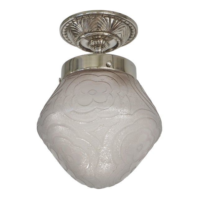 French Art Deco Flush Mount by Noverdy 1930 France For Sale