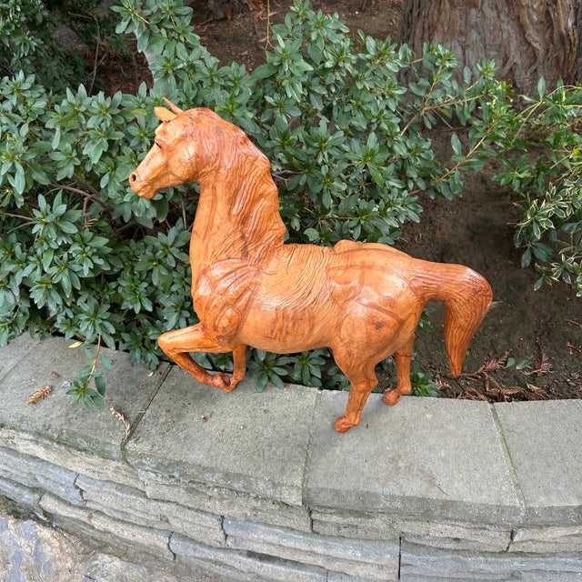 Vintage Leather Large Horse Sculpture For Sale - Image 9 of 10