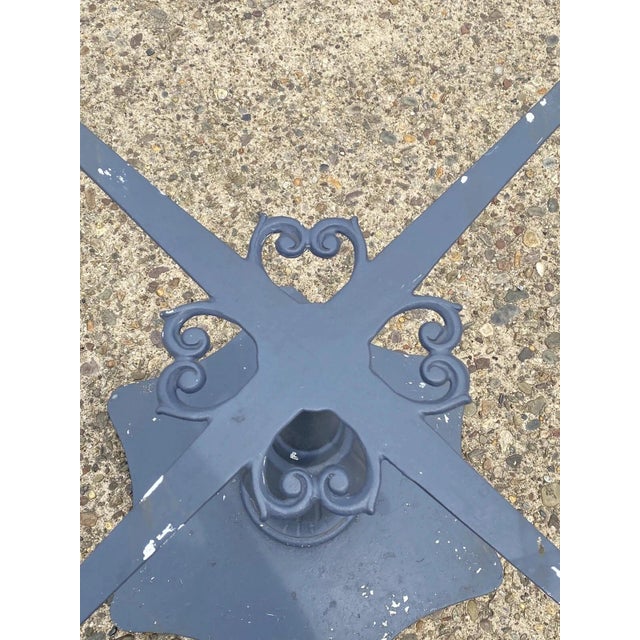 Metal Vintage Hollywood Regency Cast Aluminum Dining Center Table Pedestal Base For Sale - Image 7 of 9