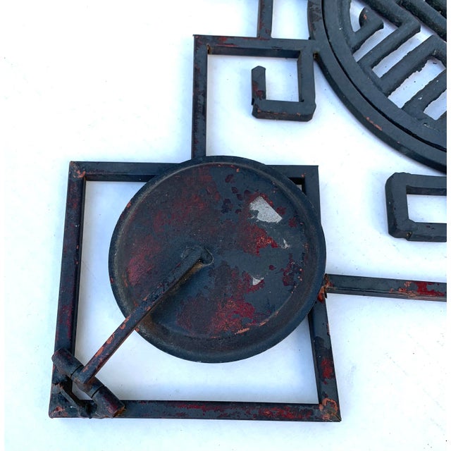 Chinese Chippendale Chinoiserie Iron Wall Candle Holder or Plant Rack For Sale In Richmond - Image 6 of 7