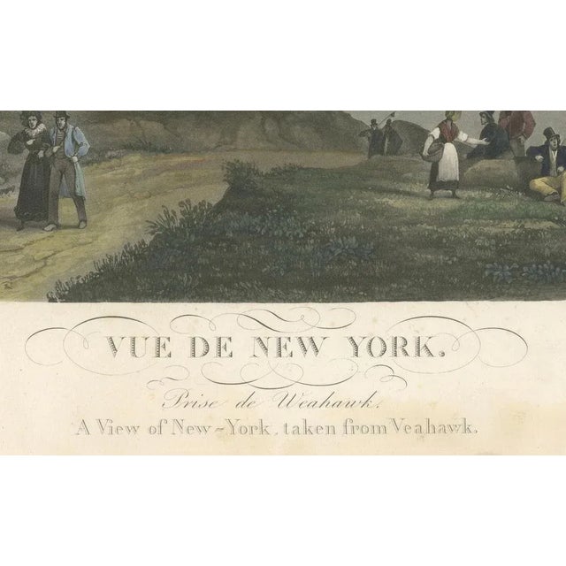 View of New York City from Weehawken, 1834, Hand-Colored Aquatint Print For Sale - Image 5 of 10