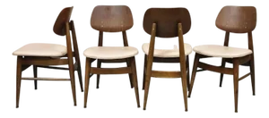 Vintage Thonet Mid Century Modern Bentwood Walnut Dining Chairs - Set of 4