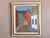 WHERE THE STREET BENDS Size: 28.1 x 24.6 inches (including frame) Oil on canvas A mid-century modernist painting that...