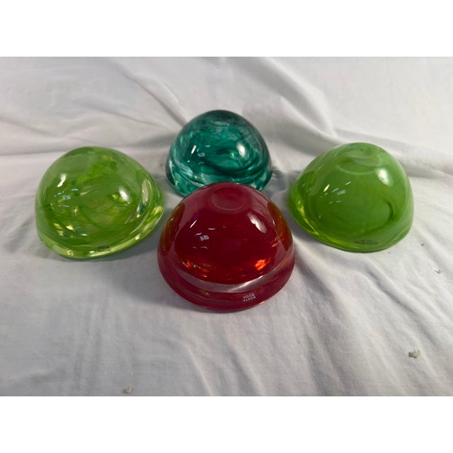 Mid-Century Modern Vintage, Kosta Boda Atoll Art Glass Votive Candleholder Sweden Set of 4 For Sale - Image 3 of 8