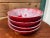 Red Mid 20th Century Signed Red and White Drip Glazed Bowls - Set of 4 For Sale - Image 8 of 9