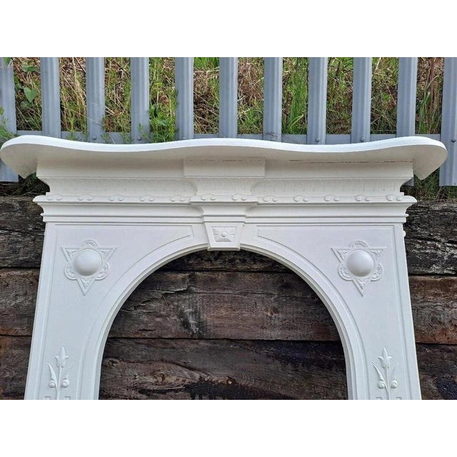 Black Victorian Arched Cast Iron Fireplace Surround For Sale - Image 8 of 17