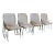 Vintage Italian Sculptural Chrome Framed Upholstered Chairs Set of Four For Sale