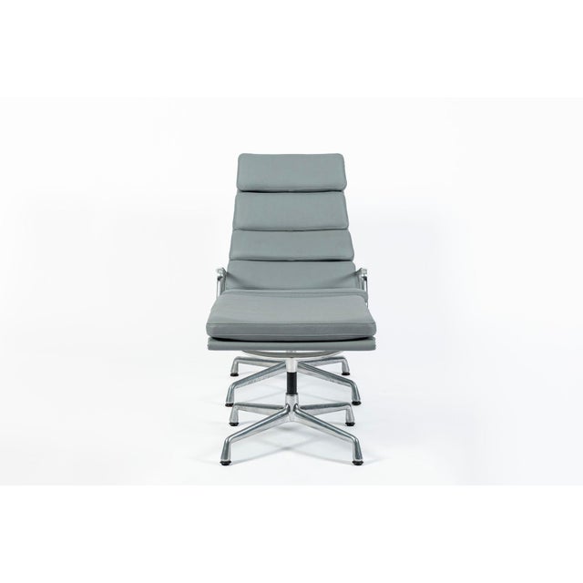 This authentic Eames for Herman Miller Aluminum Group Soft Pad Recliner with Arms and Soft Pad Ottoman was manufactured in...