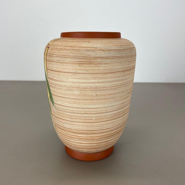 Colorful Abstract Bamboo Ceramic Pottery Vase by Eiwa Ceramics, Germany, 1960s For Sale - Image 13 of 18