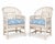 Wood Mid-Century White Washed Chippendale Brighton Style Bamboo Arm Chairs - Pair For Sale - Image 7 of 7