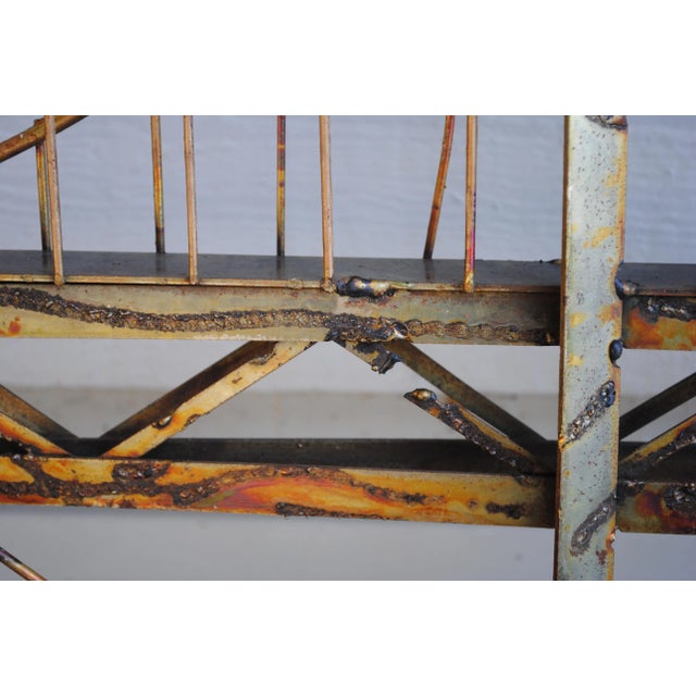 Metal Mid Century Brutalist Metal Bridge Wall Sculpture For Sale - Image 7 of 9