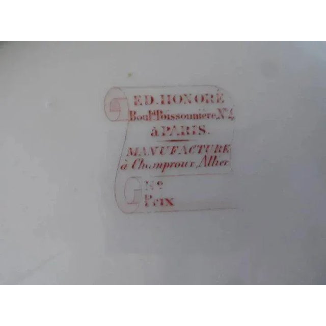 Early 19th Century French Empire Old Paris Porcelain Edouard Honore Hand Painted Botanical Cherry Plate For Sale - Image 4 of 5