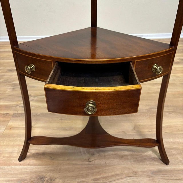 Brown Antique Corner Washbasin, England For Sale - Image 8 of 13