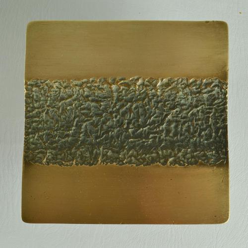 Metal Vintage Architectural Push and Pull Bronze Door Handle Square, 1970s, Set of 5 For Sale - Image 7 of 15