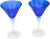 Mid-Century Modern Vintage Blue Crystal-Cut Flutes, S/2 For Sale - Image 3 of 6