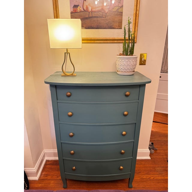 Wood Vintage 5-Drawer Chest, Hand-Refinished in Hidden Gem For Sale - Image 7 of 9