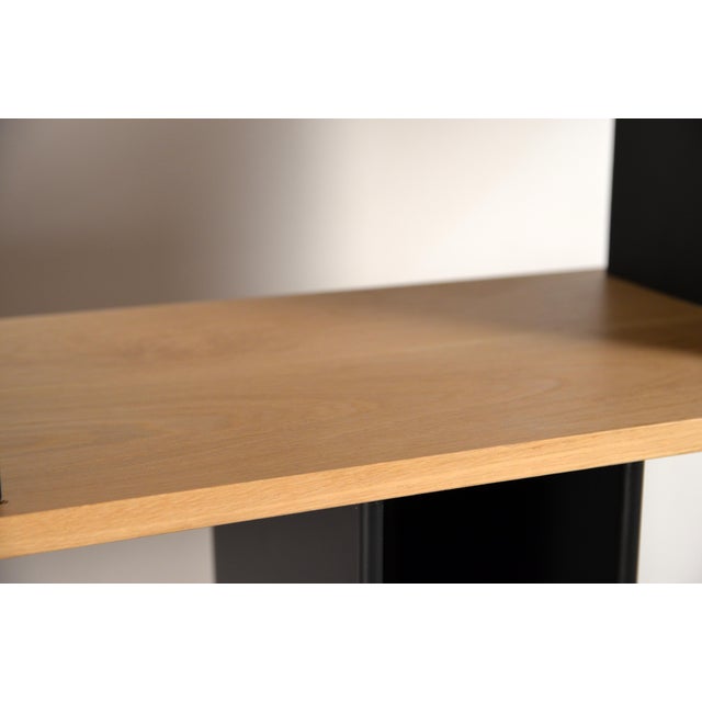 Wood Tall 'Horizontale' Black Steel and Oak Shelving Unit by Design Frères For Sale - Image 7 of 12