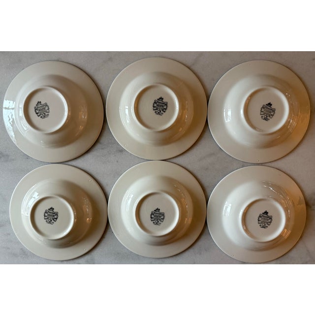 Ceramic Set of 6 Pagnossin Ironstone Burgundy Soup Bowls For Sale - Image 7 of 8