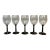 Vintage Black Stem Wine Glasses – Crystal D’Arques France Hexagon Barware - Set of 5 For Sale