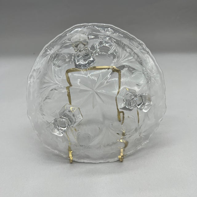 Vintage American Brilliant Period Cut Glass Three Toed Footed Bon Bon Dish For Sale - Image 10 of 12