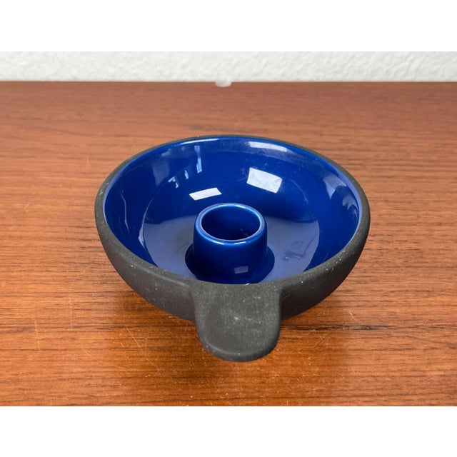 Vintage Danish Blue Ceramic Candleholder from Stelton For Sale - Image 15 of 18