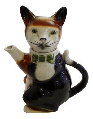 Zoomorphic Cat Teapot in English Earthenware by Tony Wood Studio, 1970s