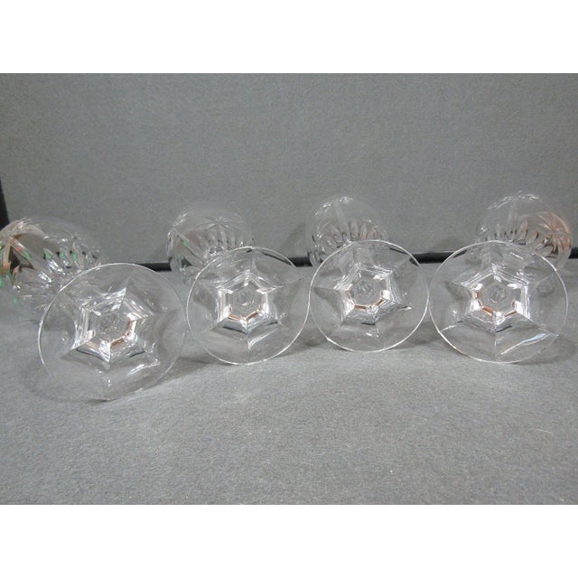 Transparent 1990s Shannon Godinger South Beach Crystal Palm Wine/Water Goblets 8” - Set of 4 For Sale - Image 8 of 8