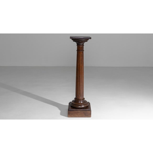 This 19th century French pedestal is crafted from solid oak and retains its rich original patina, showcasing the warmth...