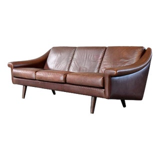 Mid-Century Danish Matador Leather Sofa by Aage Christiansen, 1960s For Sale