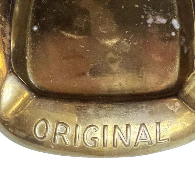 1900 - 1909 Antique Gold Brass Advertisement Ashtray - Coates & Co. Gin 1900s For Sale - Image 5 of 6