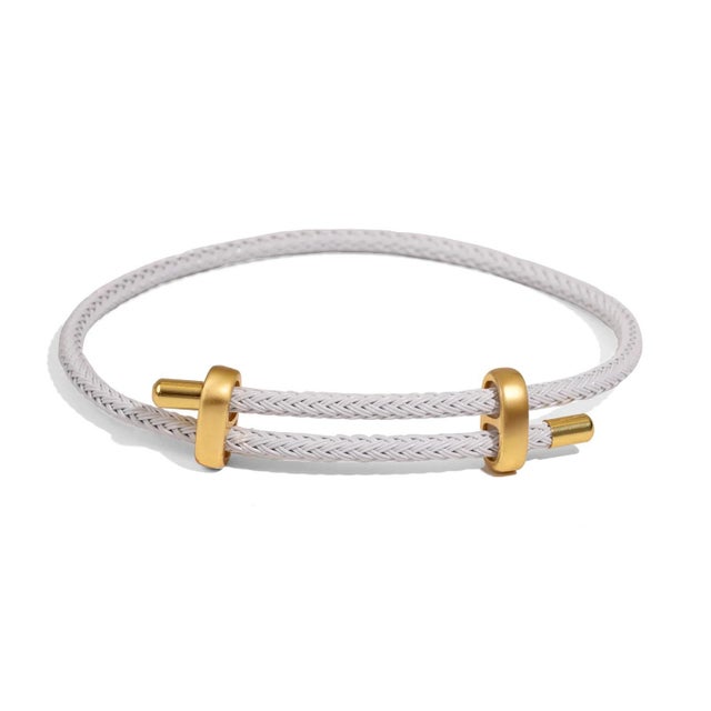 White White Glow Adjustable Gold Rope Bracelet For Sale - Image 8 of 8
