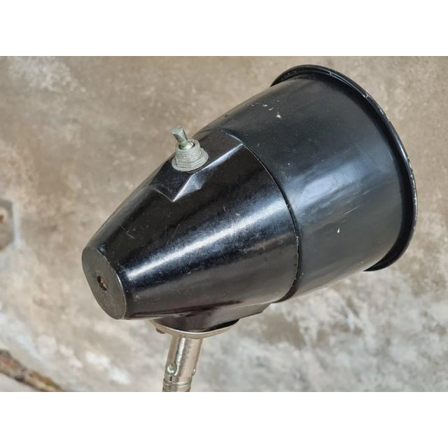 Vintage table lamp machine lamp from an old factory. This old lamp is made of metal combined with bakelite. The switch is...